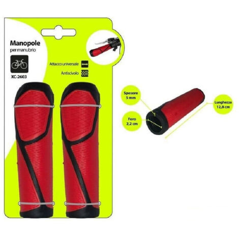 TRADE SHOP - Coppia Manopole Per Manubrio Sterzo Bicicletta Universale Antiscivolo Xc-2603 -