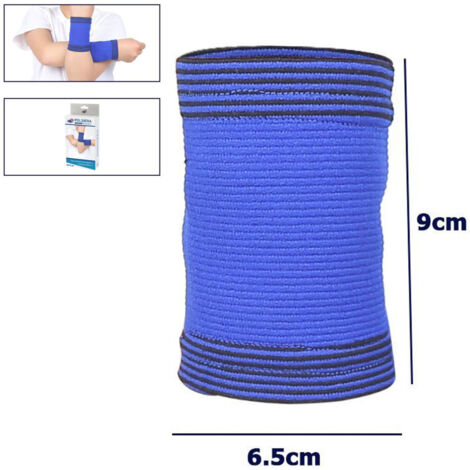 Trade Shop - Coppia Polsiera Elastiche Supporto Per Polso Bambini Anallergico Protezione Blu -