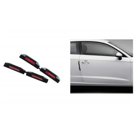 Trade Shop - Coppia Protezioni Portiera Auto Con Catarifrangenti 21cm Salva Porte Paracolpi Esterno -