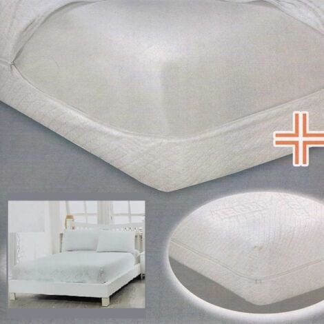 Savel - Coprimaterasso elastico e traspirante Singolo 80 x 190/200  Protettore/Coprimaterasso regolabile con cerniera. Tessuto resistente in  cotone. Altezza del materasso fino a 30cm