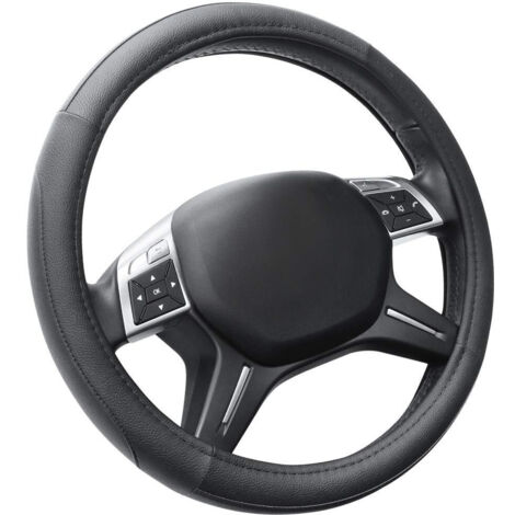 TRADE SHOP - Coprivolante Copri Volante Universale Per Auto Nero 37-39cm Con Presa Comfort -