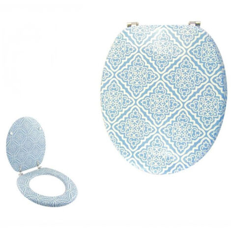 TRADE SHOP - Copriwater Copri Sedile Wc Bagno Universale Cerniere Acciaio Con Maioliche 87097 -