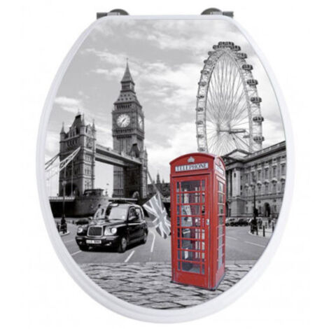TRADE SHOP - Copriwater Copri Water Sedile Wc Bagno Universale Cerniere Acciaio Londra -        3,5