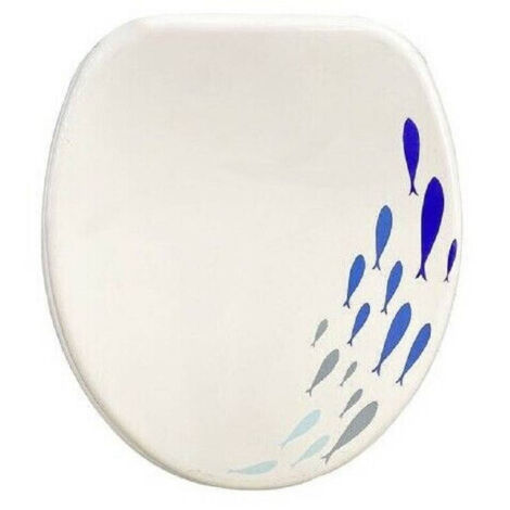 TRADE SHOP - Copriwater Copri Water Sedile Wc Bagno Universale Cerniere Con Pesciolini 59125 -        3,5