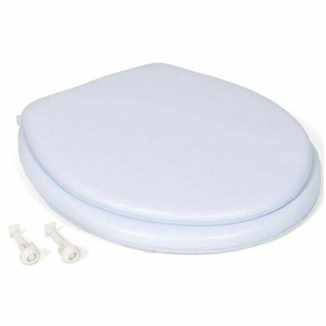 Trade Shop - Copriwater Copri Wc In Plastica E Pvc Imbottito Standard Universale Con Perni - -3,5-
