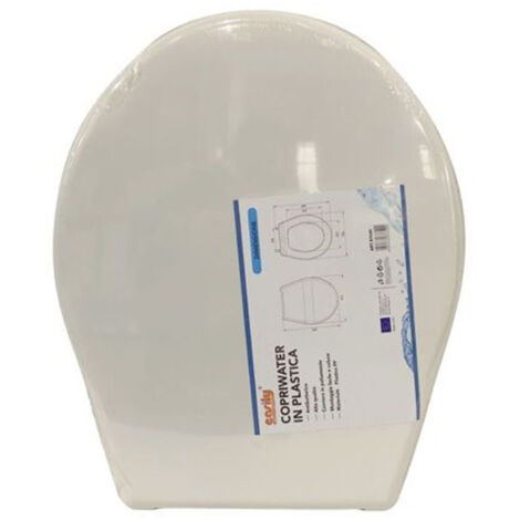 TRADE SHOP - Copriwater Coprivaso Sedile Wc In Plastica Tavoletta Da Bagno Viola Bianco 87640 -