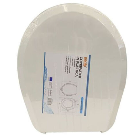 TRADE SHOP - Copriwater Coprivaso Sedile Wc Tavoletta Bagno In Plastica Orhidea Bianco 87637 -