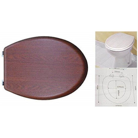 Trade Shop - Copriwater Effetto Legno Noce Ciliegio Arredo Per Bagno Copri Wc Water Coprivaso -       -3,5-