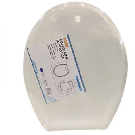 Trade Shop - COPRIWATER SEDILE COPRIVASO WC BAGNO IN PLASTIC LOTOS SLIM DESIGN BIANCO 87635 -