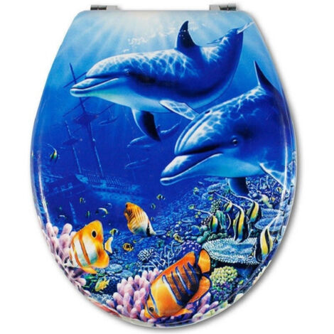 Trade Shop - COPRIWATER UNIVERSALE LEGNO MDF STAMPA CERNIERE ACCIAIO WC BAGNO FONDALE MARINO -   -3,5    -
