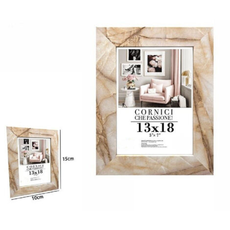 TRADE SHOP - Cornice Foto Portafoto Quadri Tele Poster 13 X 18 Cm Modello Effetto Marmo 71659 -