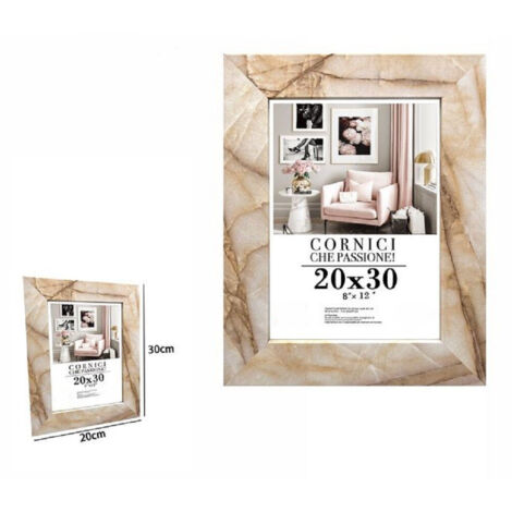Trade Shop - Cornice Foto Portafoto Quadri Tele Poster 20 X 30 Cm Modello Effetto Marmo 71663 -