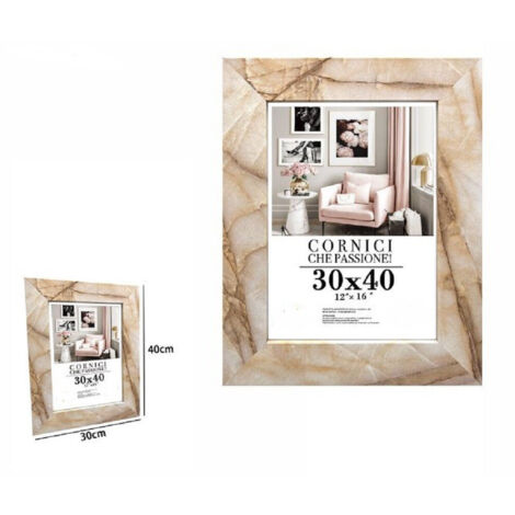Trade Shop - Cornice Foto Portafoto Quadri Tele Poster 30 X 40 Cm Modello Effetto Marmo 71666 -
