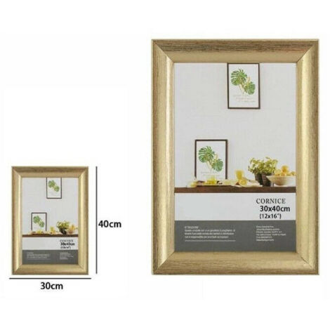TRADE SHOP - Cornice Per Foto Fotografie Quadri Tele Dimensioni 30 X 40cm Dorata Portafoto -