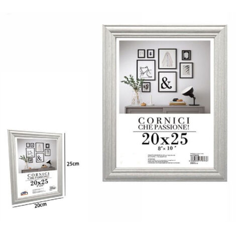 Trade Shop - Cornice Per Fotografie Quadri Tele Poster Portafoto 20x25cm Modello Silver 71617 -