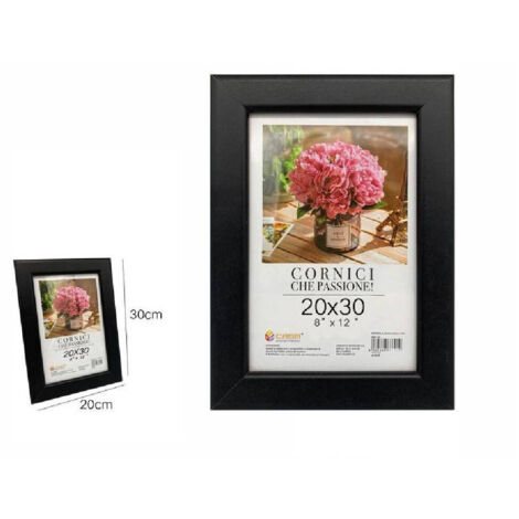 Trade Shop - Cornice Portafoto Porta Foto Fotografia 20 X 30 Cm 8"x12" Colore Nera 68653 -