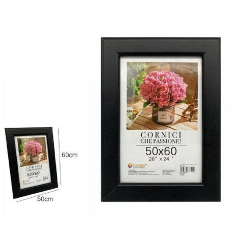 Trade Shop - Cornice Portafoto Porta Foto Fotografia Quadri Tele Poster 50x60 Cm Nera 68658 -