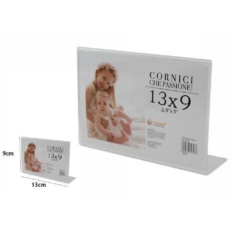TRADE SHOP - Cornice Portafoto Porta Foto Fotografie Acrilico Orizzontale Stand 13x9 Cm 70326 -