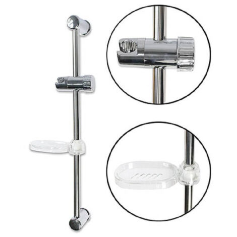 Trade Shop - Corredera Corredera Para Rociador Regulable En Altura Con Jabonera 60 Cm 69155 -
