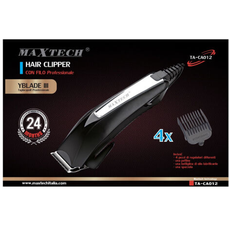 Trade Shop - Cortadora De Pelo Con Cable Ajustable Para Hombres Con 4 Cepillos Maxtech Ta-ca012 -