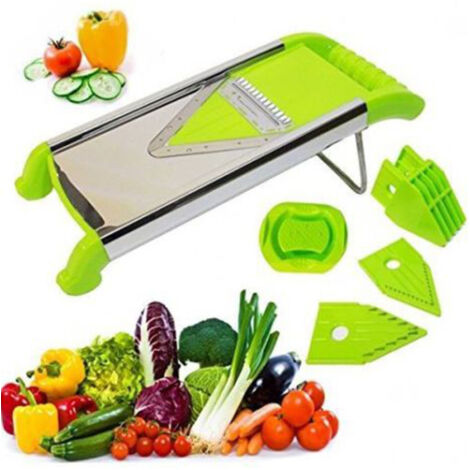 Trade Shop - Cortadora De Verduras Mandolina Cortadora Multiusos Con Cuchilla De Acero Inoxidable -