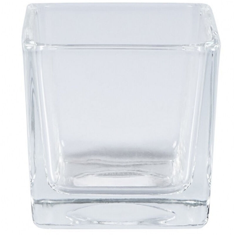 Vase Cube 6x6x6cm Verre Transparent Cristal Candela Confetti Portafiori Plant