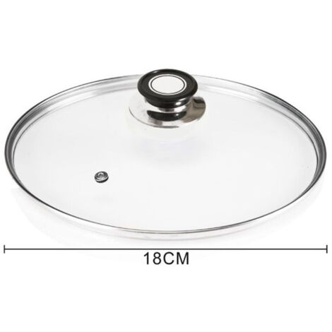 Trade Shop - Cubierta De Cristal Accesorio Para Bandeja Universal De Bandeja Con Agujero De Vapor ø18-26-30cm - -diámetro 18cm -