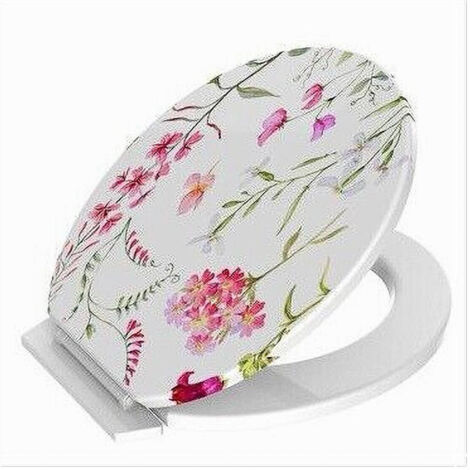 Trade Shop - Cubierte Wc Water Cover Water Para Baño En Pvc Universal Con Flores 59025 -