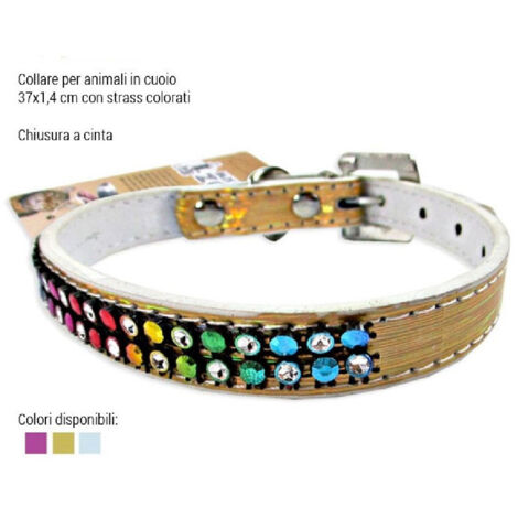 Trade Shop - CULAR FÜR KANNI CUCIOLI ANIMALEN IN CUIO 37 CM VARI STRASS -