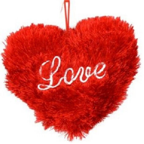 Trade Shop - Cuore Rosso Con Scritta Love In Peluche Appendino 20cm Idea Regalo San Valentino -