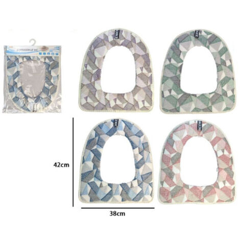 Trade Shop - Cuscino Copri Water Seduta Copertura Morbida Wc Fantasia Astratta Colorata 87203 -       -3,5-