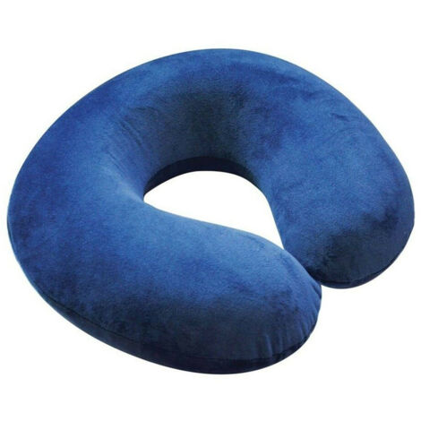 TRADE SHOP - Cuscino Da Viaggio Collo Collare Poggiatesta Cervicale 31cm Viaggi Auto Aereo - Blu
