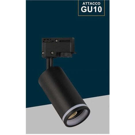Trade Shop - CYLINDRIC PORTAFARETTO FÜR MONOFA ORIENTABILE ATTACCO GU10 194C - Schwarz