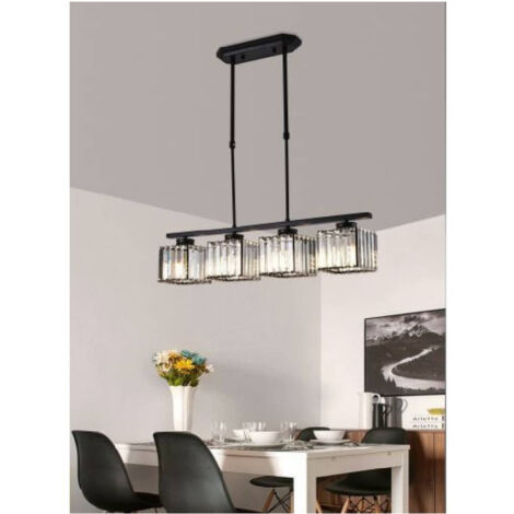 Trade Shop - DECKENKRONLEUCHTER E27 ABHÄNGUNG 4 WÜRFEL MODERNES DESIGN METALL SCHWARZ A32-4 -