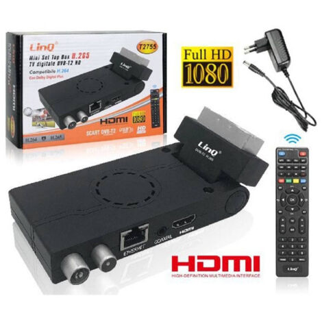 Trade Shop - Decoder Digitale Terrestre Dvb-t2 Scart Con Hdmi Full Hd Con Codec H.265 T2755 -