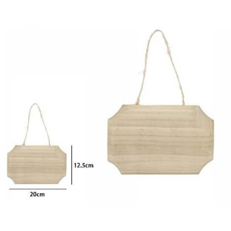 TRADE SHOP - Decorazione Legno Naturale Decoupage Appendere Con Corda Insegna 20x12.5cm 68101 -