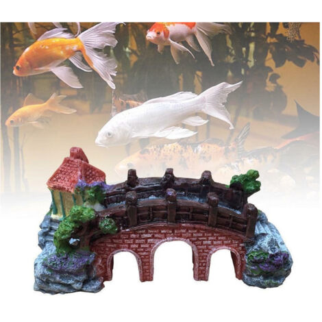 TRADE SHOP - Decorazione Per Acquario Ponte Subacqueo Resina Pesci Acqua Ornamento Vasca -