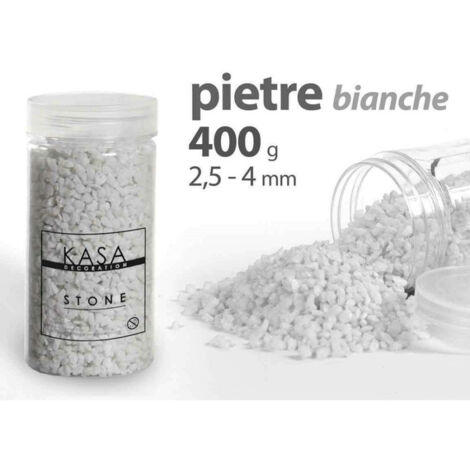 Trade Shop - DEKOSTEINE VASE PFLANZEN DECOUPAGE WEISS 400 G 2,5-4 MM 735639 -