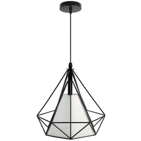 Trade Shop - Diamant-Deckenleuchter, moderne Pendelleuchte, E27, B20 - Schwarz