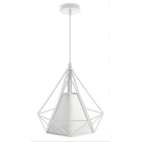 Trade Shop - Diamant-Deckenleuchter, moderne Pendelleuchte, E27, B20 -      Weiß