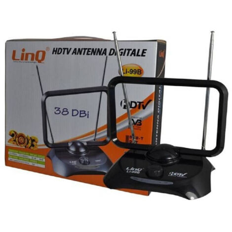 Trade Shop - DIGITALE TV-ANTENNE DVB-T VERSTÄRKT 38DBI FULL HD VHF UHF TRAGBARES AUTO LI-99B -