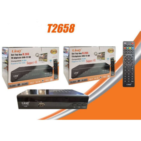 Trade Shop - DIGITALER TERRESTRISCHER DECODER T2 SET TOP BOX DVB-T2 HD H.265 USB SCART HDMI 4K T2658 -