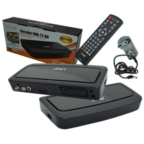 Trade Shop - DIGITALER TERRESTRISCHER DECODER TV T2 FULL HD DVB-T2 HDMI USB LINQ DH1692 -