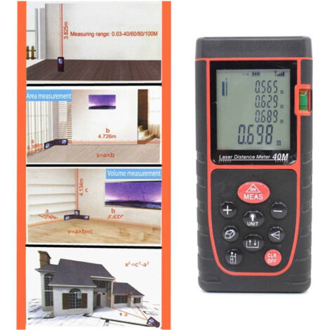 Trade Shop - DIGITALES LASER-ENTFERNUNGSMESSGERÄT 50M ENTFERNUNGSMESSUNG STUFEN LCD-ANZEIGE UT390H -