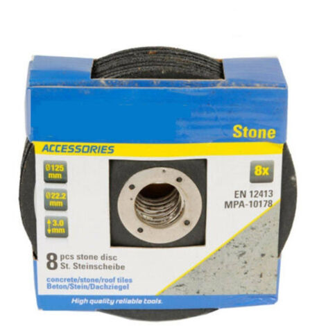 Trade Shop - Disco Flex Per Pietra Set Da 8 Pezzi Dischi Smerigliatrice Diam. 125 Mm -