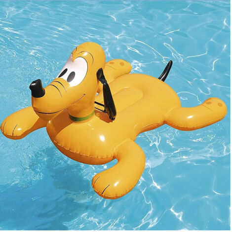 Trade Shop - Disney Pluto Cavalcabile Gioco Gonfiabile Bambini 117 X 107 Cm Mare Piscina -