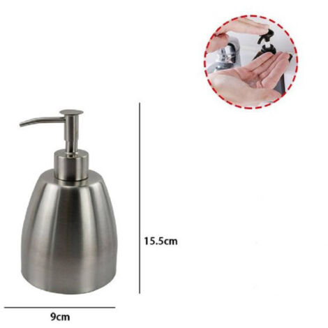 Trade Shop - Dispensador De Jabon De Metal Satinado Elegante Porta Líquidos 69457 -