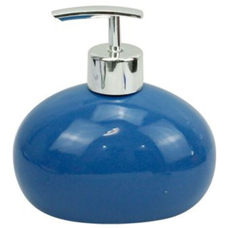 TRADE SHOP - Dispenser Per Sapone Liquido In Ceramica Blu Dosatore Moderno Arredo Bagno 79256 -