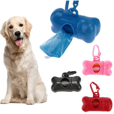 Trade Shop - Dispenser Porta Sacchetti Per Cani + 3 Rotoli Sacchetto Raccogli Feci Animali -