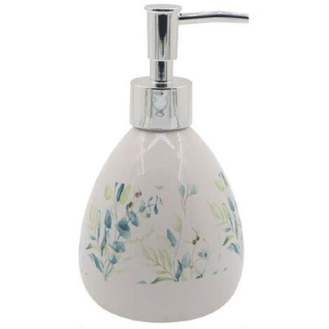Trade Shop - Dispenser Porta Sapone Liquido Fiori Foglie Portasapone Accessorio Bagno 87049 -